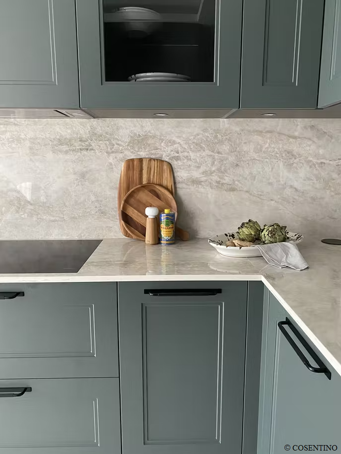 Dekton Arga küchenarbeitsplatte aus Keramik nach Maß, Cremefarben, Beige – Poliert