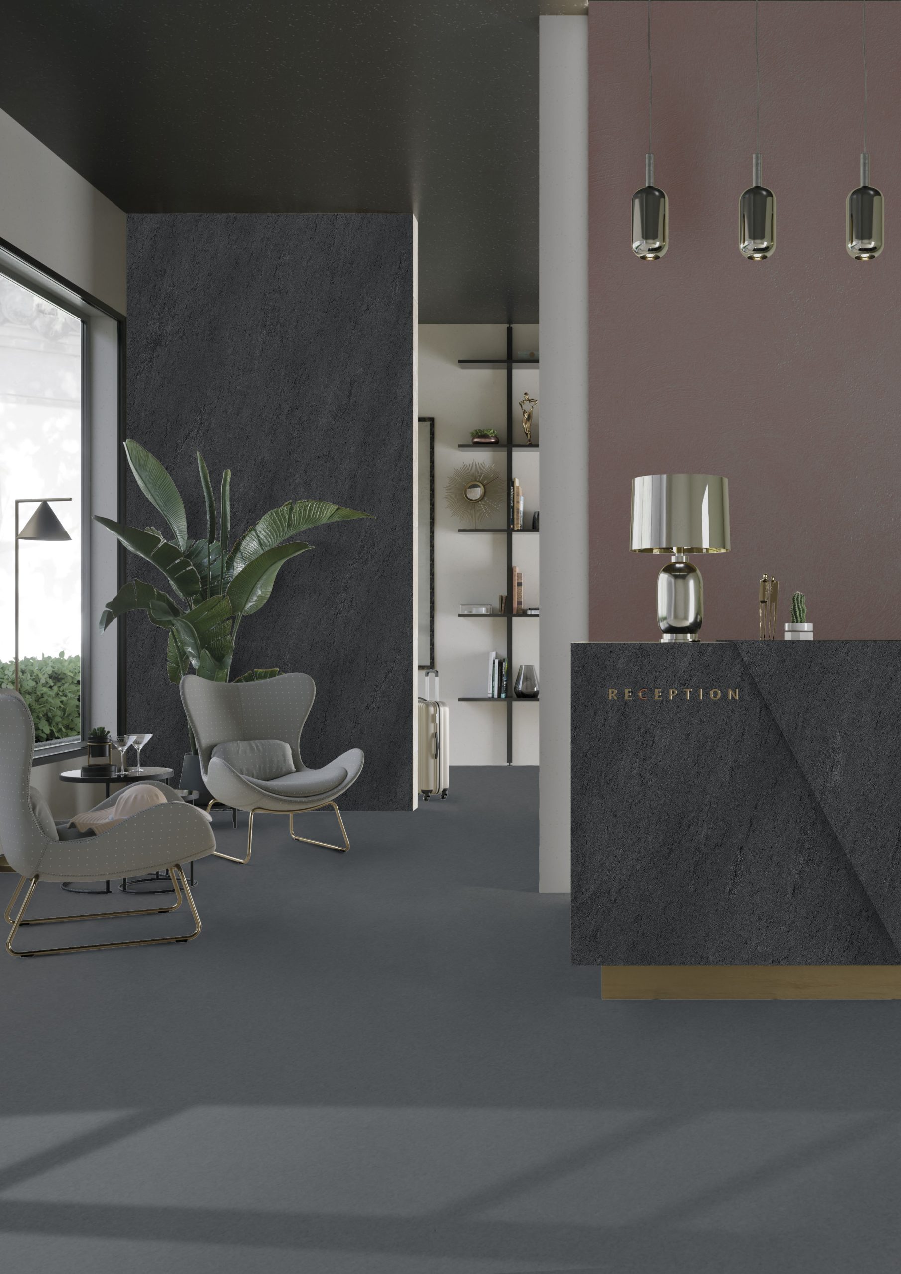 Großkeramikplatten 320 x 160 cm Franko Basaltina Schwarz für Arbeitsplatte und Verkleidung