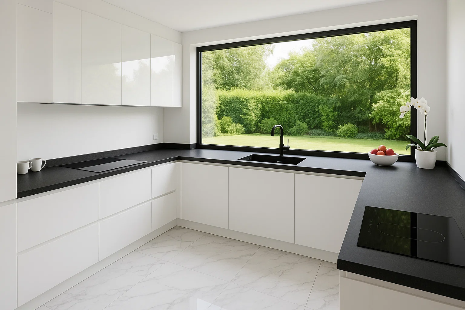 Dekton Domoos küchenarbeitsplatte aus Keramik nach Maß, Schwarz - Matt