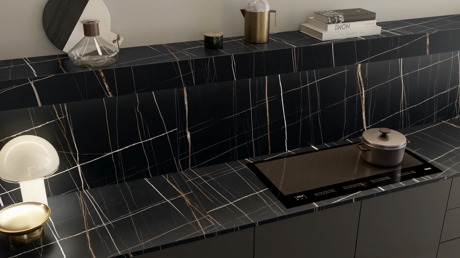 Großkeramikplatten 320 x 160 cm Franko Sahara Noir Elite für Arbeitsplatte und Verkleidung