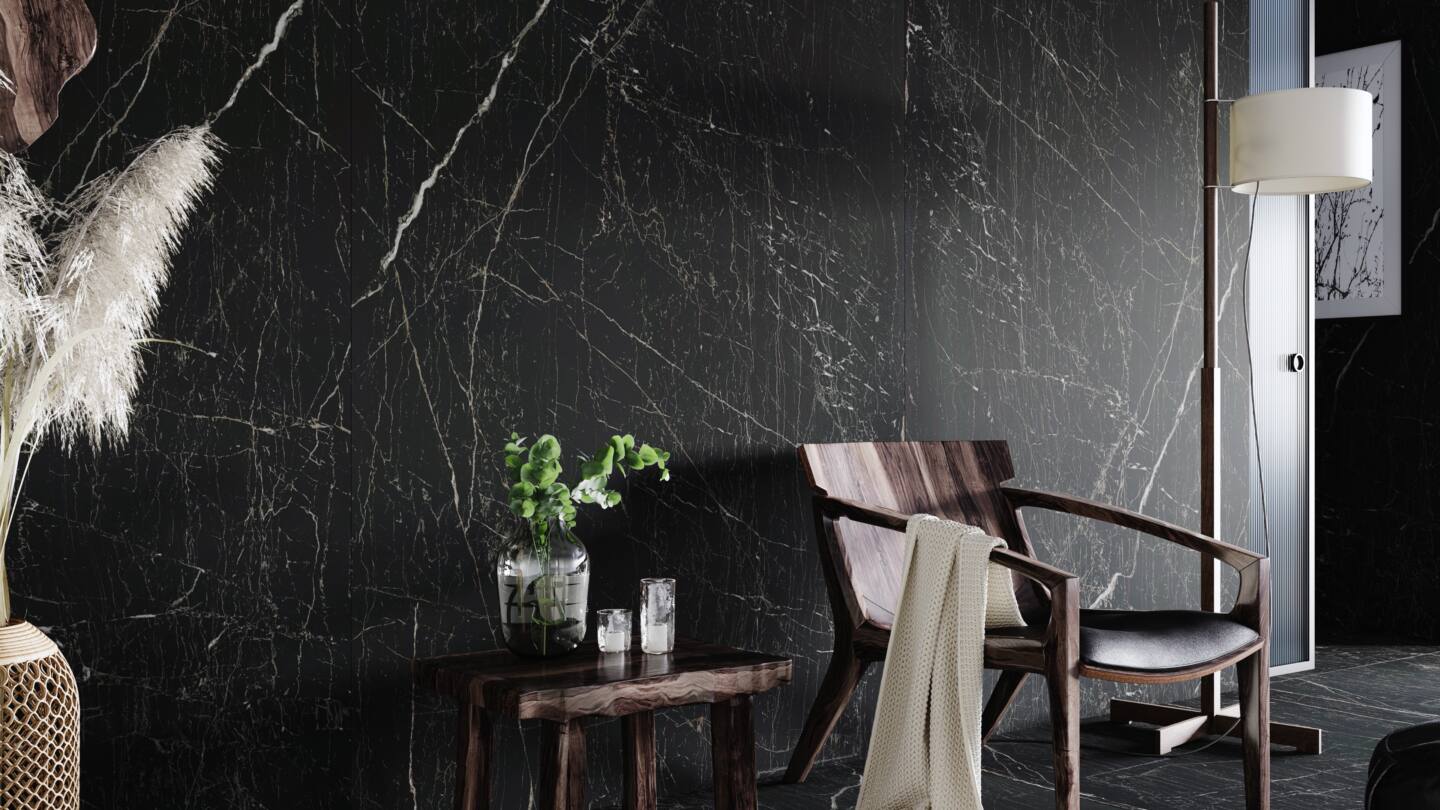 Küchenrückwand (Spritzschutz) aus Keramikplatte Dekton Somnia – matt