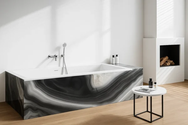 Badewannenverkleidung aus Franko-Keramik, nach Maß gefertigt, Modell Mare