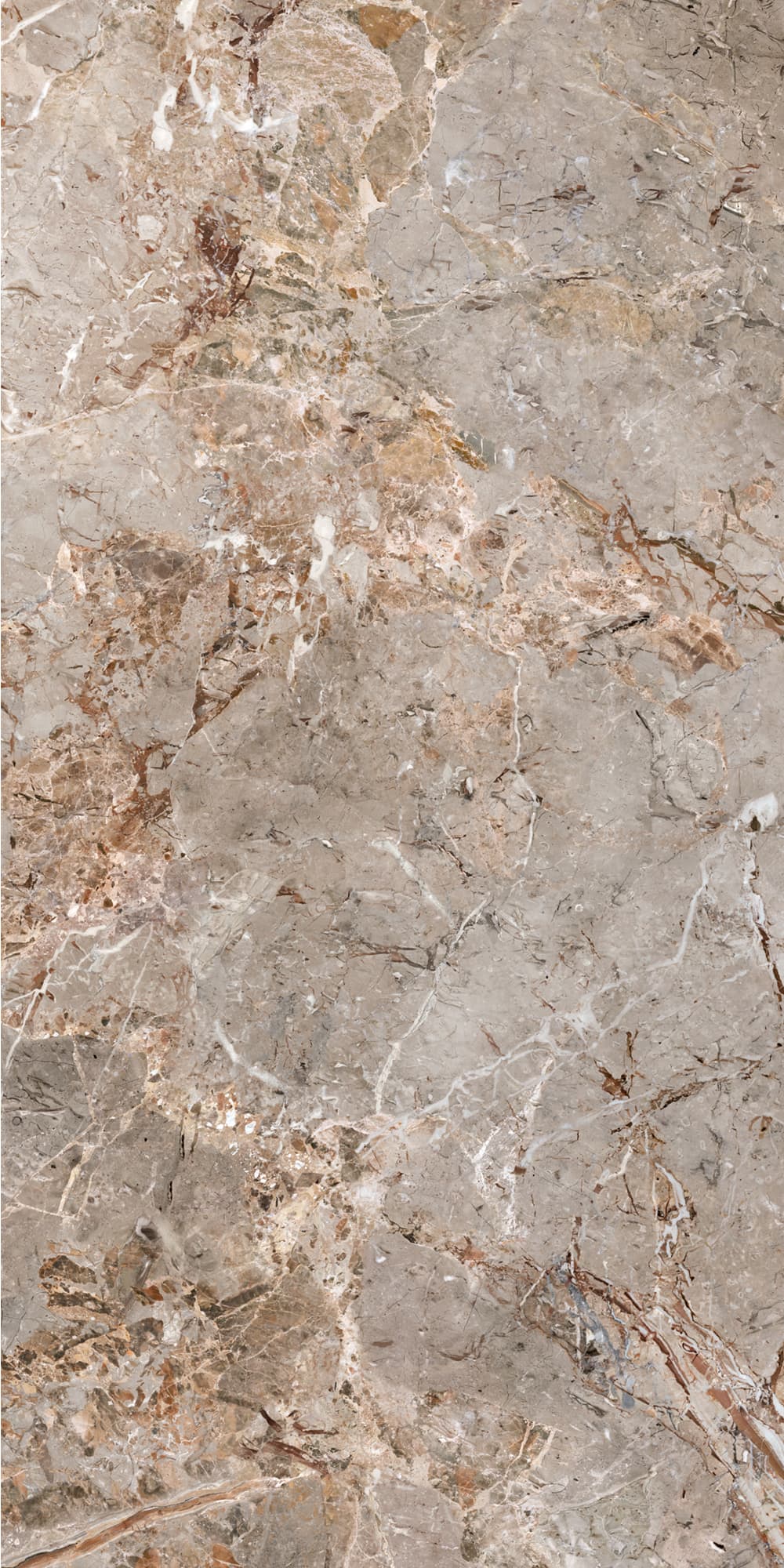 Großformatfliese Ava Breccia Argentum 120x280cm 6 mm