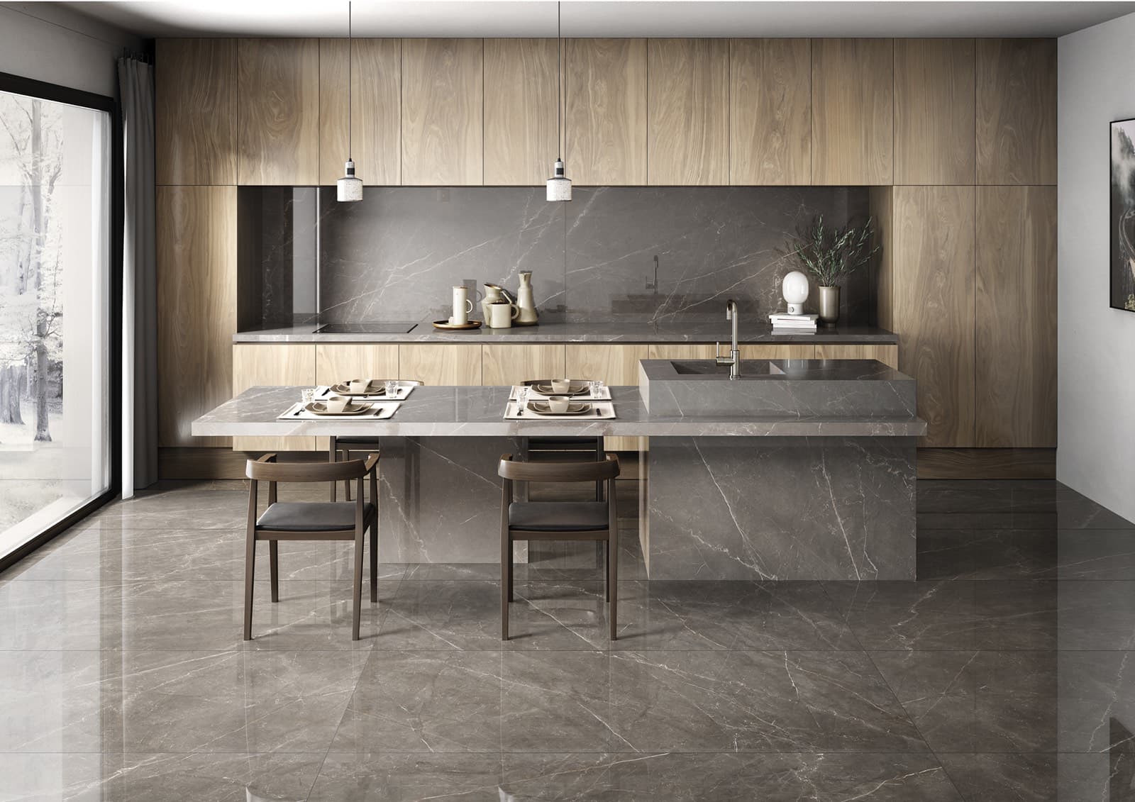 Großformatfliese Ava Bronze Amani 120x280cm 6 mm