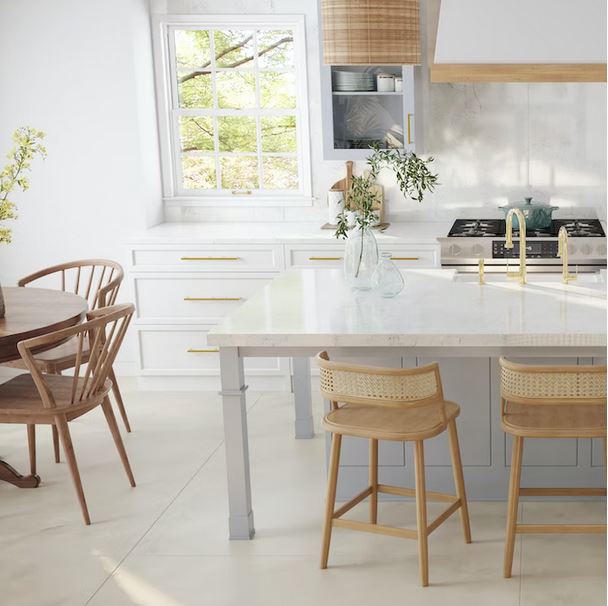Küchenrückwand (Spritzschutz) aus Keramikplatte Dekton Malibu – Poliert