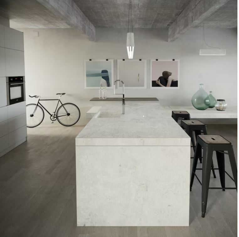 Küchenrückwand (Spritzschutz) aus Keramikplatte Dekton Moone – matt