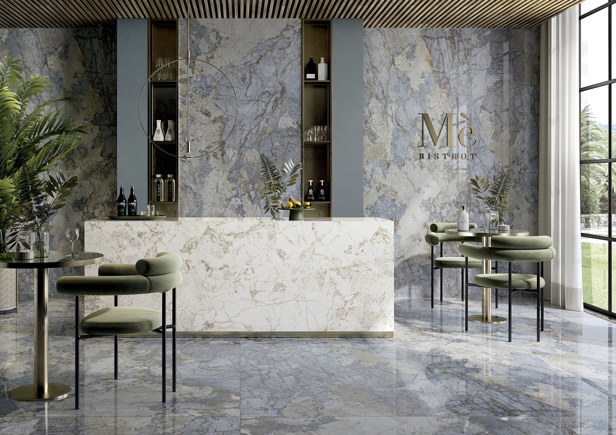 Großformatfliese Ava Gemstone Ocean 120x280cm 6mm