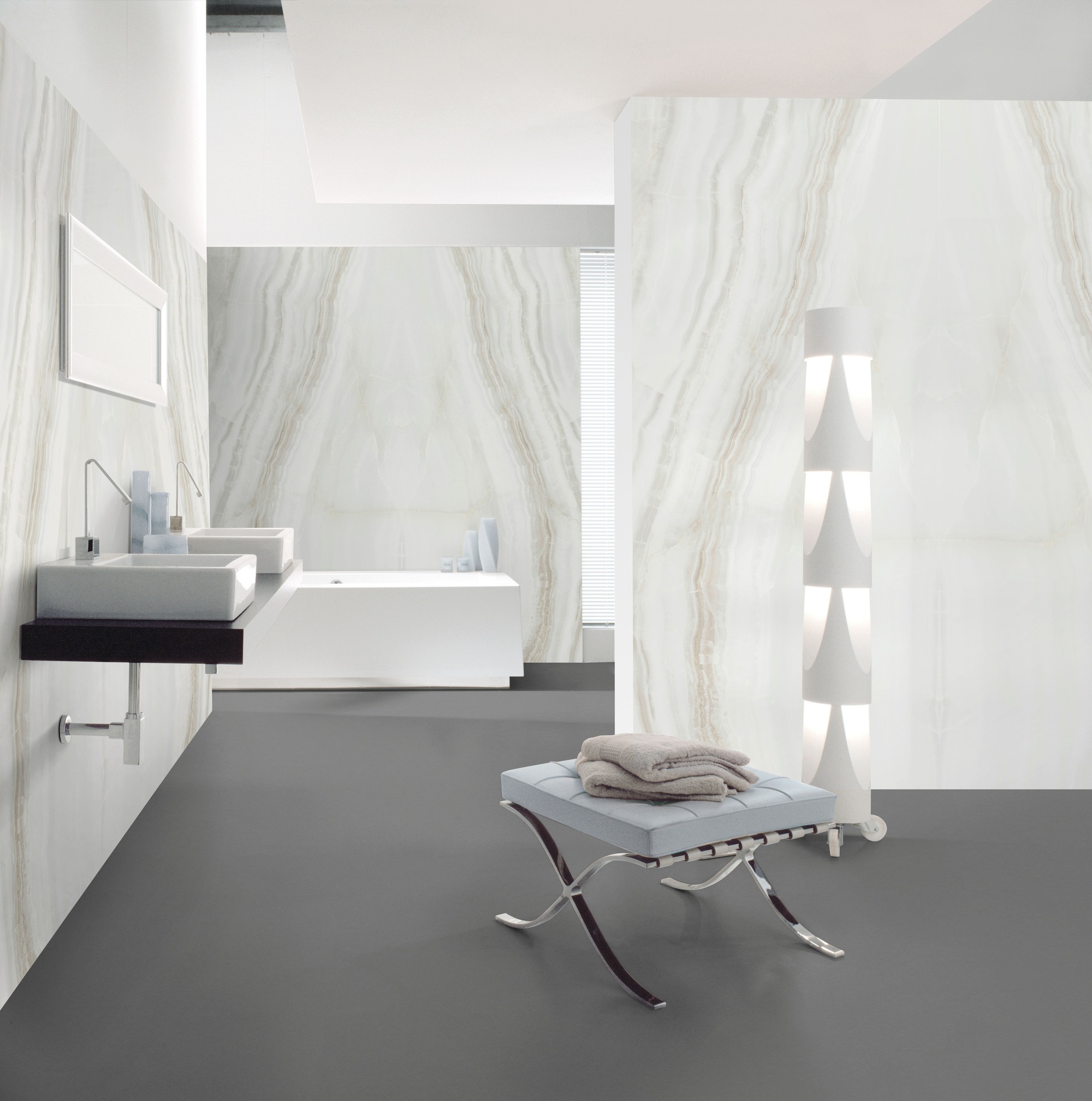 Großkeramikplatten 320 x 160 cm Franko Jewel White für Arbeitsplatte und Verkleidung