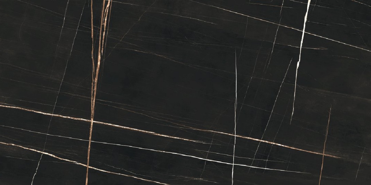 Küchenrückwand (Spritzschutz) aus Keramikplatte Florim Stone Sahara Noir – glossy