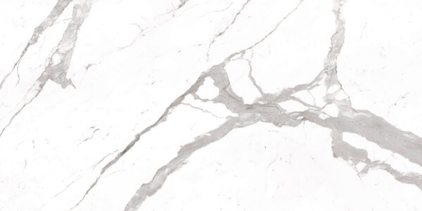 Küchenrückwand (Spritzschutz) aus Keramikplatte Laminam Bianco Statuario Venato – matt