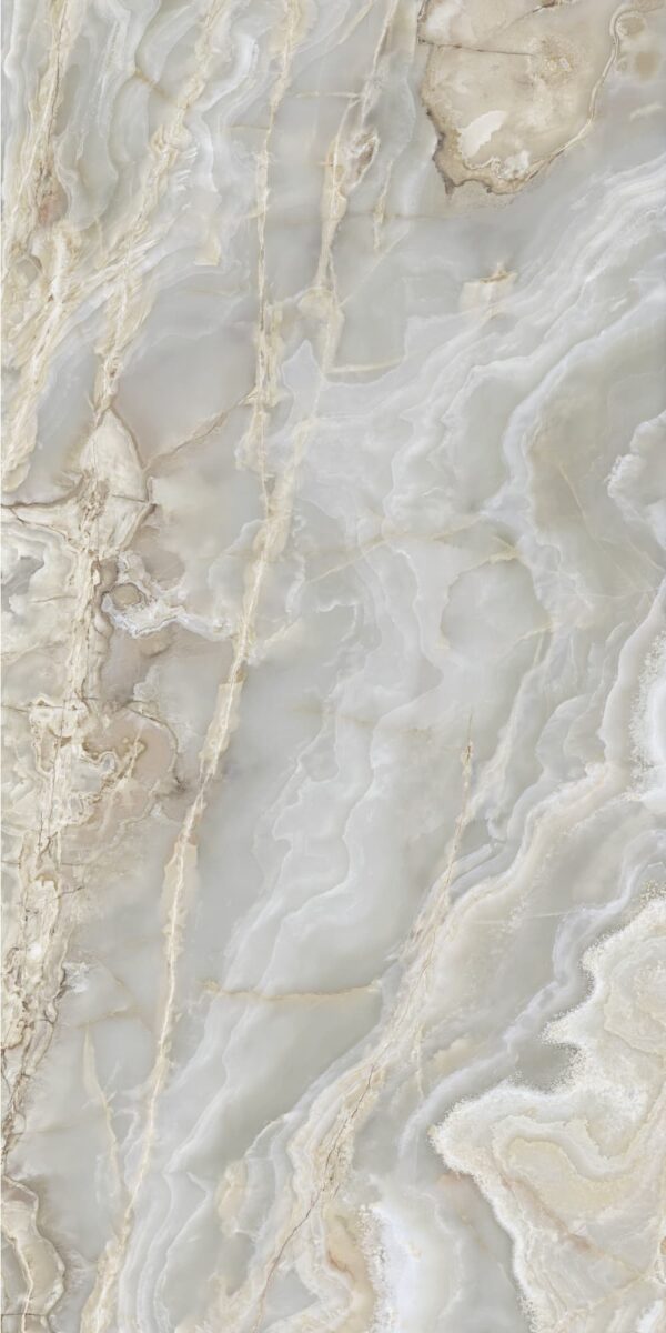 Großformatfliese Ava Onice Argento 120x280cm 6mm