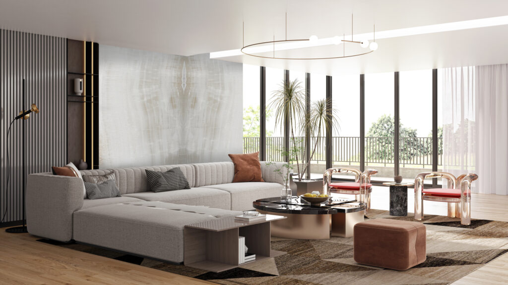 Großkeramikplatten 320 x 160 cm Franko Onice Avorio für Arbeitsplatte und Verkleidung