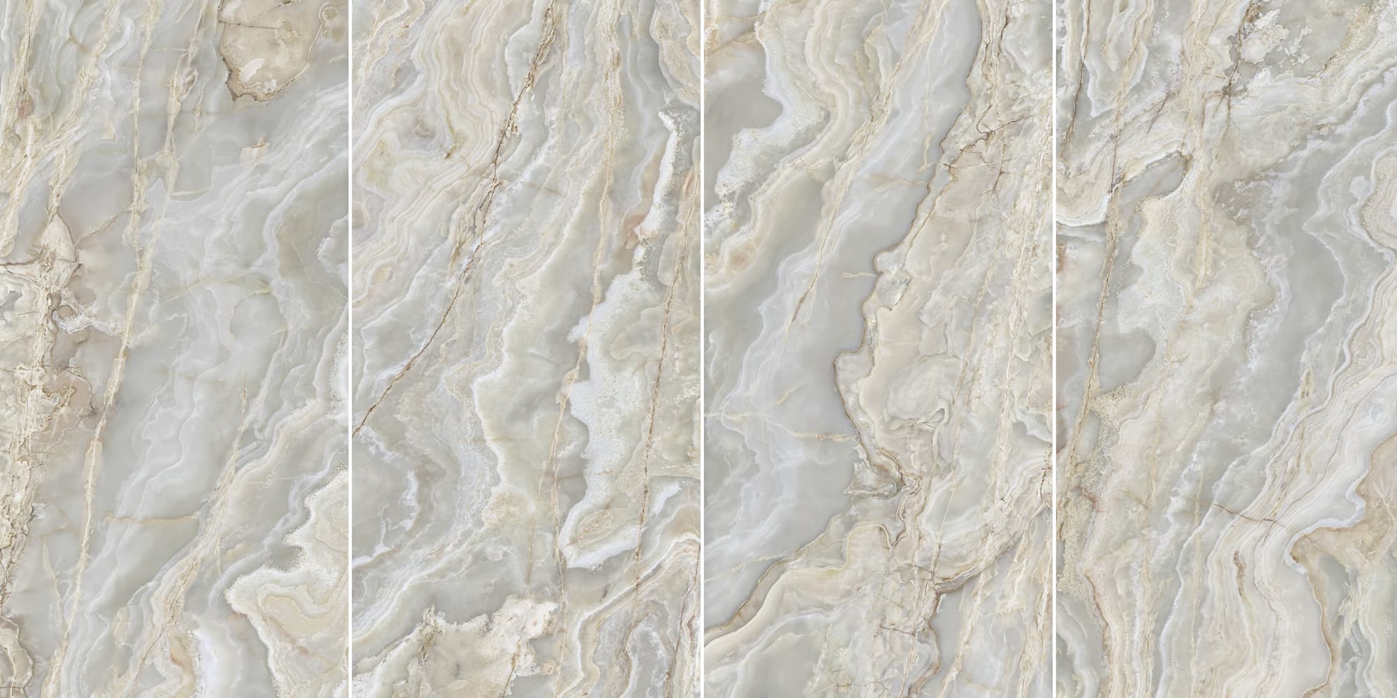 Großformatfliese Ava Onice Argento 120x280cm 6mm