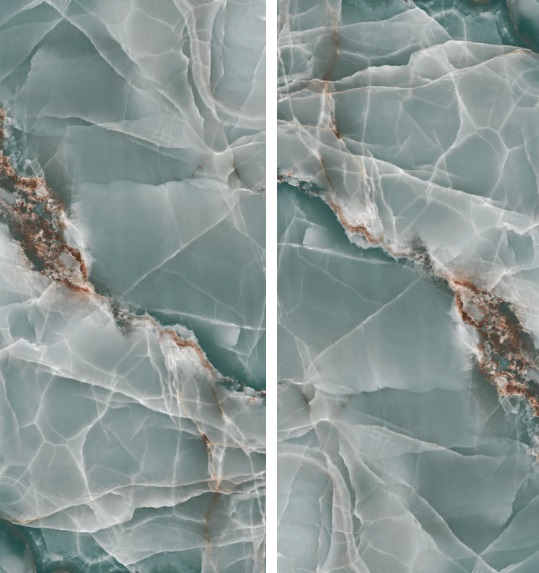 Großformatfliese Baldocer Onyx Türkis 120x260cm 7 mm