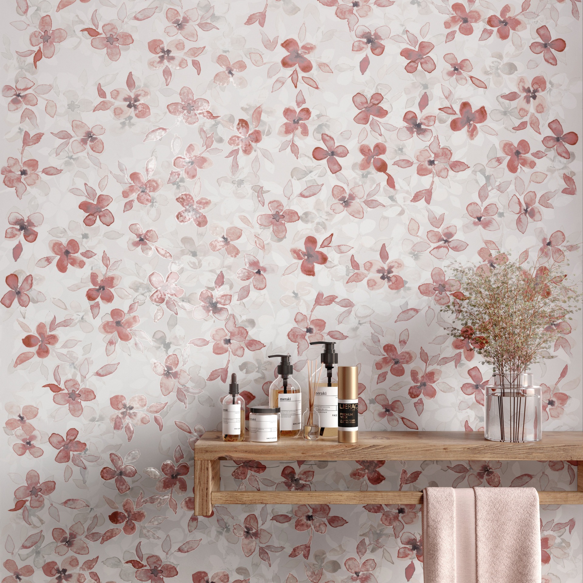Großformatfliese Mirage Papier Camille Rose 120x278cm 6 mm