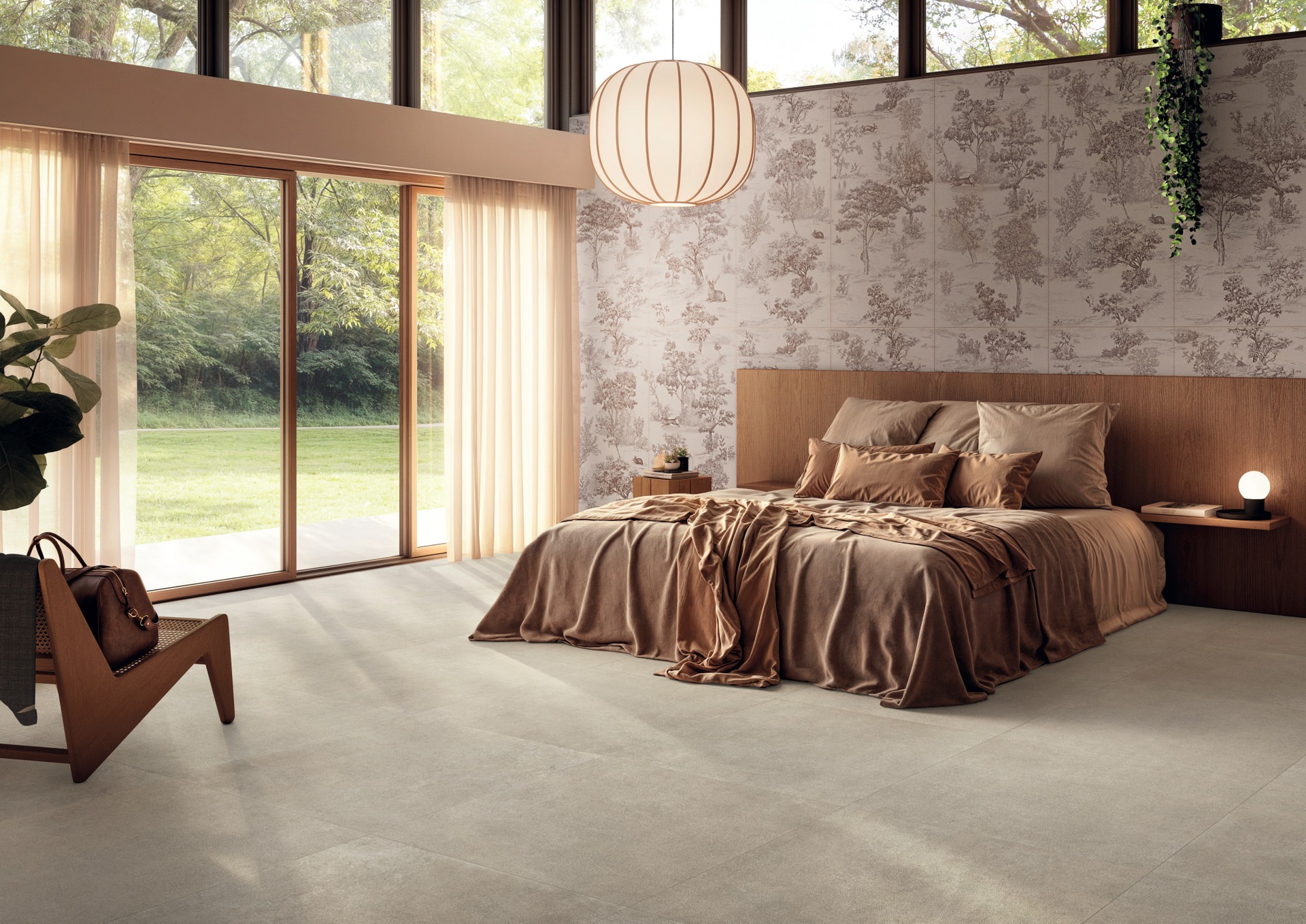 Großformatfliese Mirage Papier Maison Lila 120x278cm 6 mm