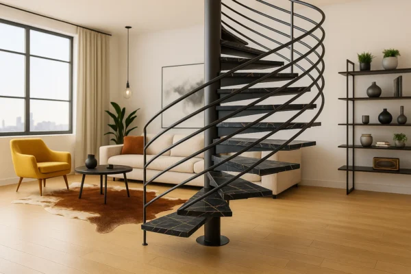 Klassische Spindeltreppe nach Maß aus Keramik Franko – individuell geplant und gefertigt