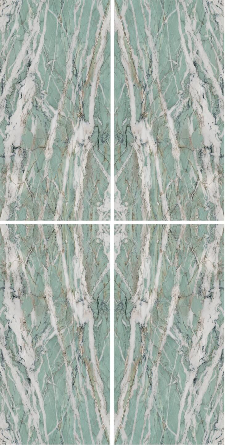 Großkeramikplatten 320 x 160 cm Franko Fiume Verde für Arbeitsplatte und Verkleidung