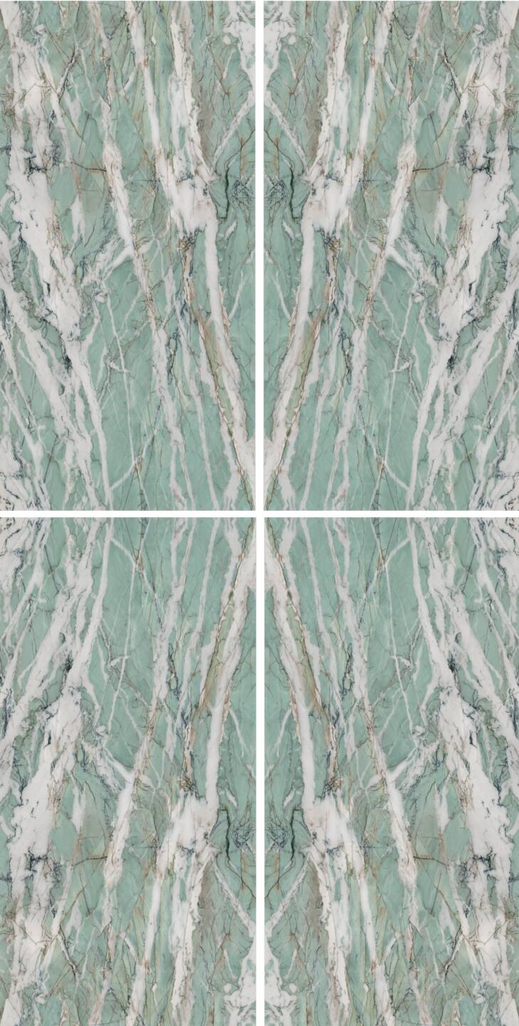 Großkeramikplatten 320 x 160 cm Franko Fiume Verde für Arbeitsplatte und Verkleidung