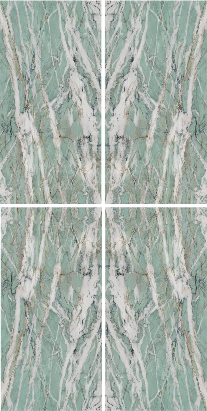 Großkeramikplatten 320 x 160 cm Franko Fiume Verde für Arbeitsplatte und Verkleidung