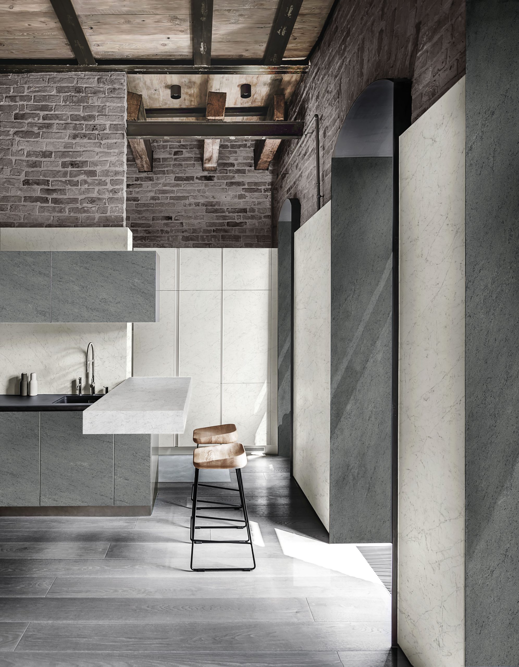 Großkeramikplatten 320 x 160 cm Franko Velluto Grigio für Arbeitsplatte und Verkleidung
