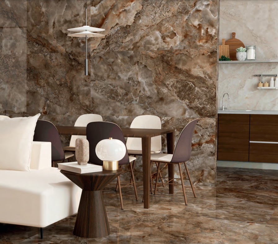Großformatfliese AB Aura Brown 120x280cm 7 mm