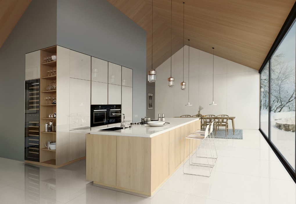 Großkeramikplatteng Ava Bianco Assoluto 120x280cm 6 mm