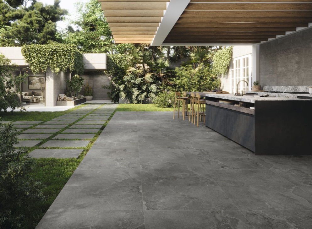 Großformatfliese Baldocer Dome Antracite 120x260cm 6 mm
