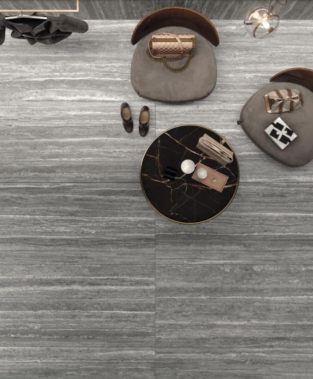 Großformatfliese Mirage Elysian EY08 Travertino Dark 120x278cm 6 mm