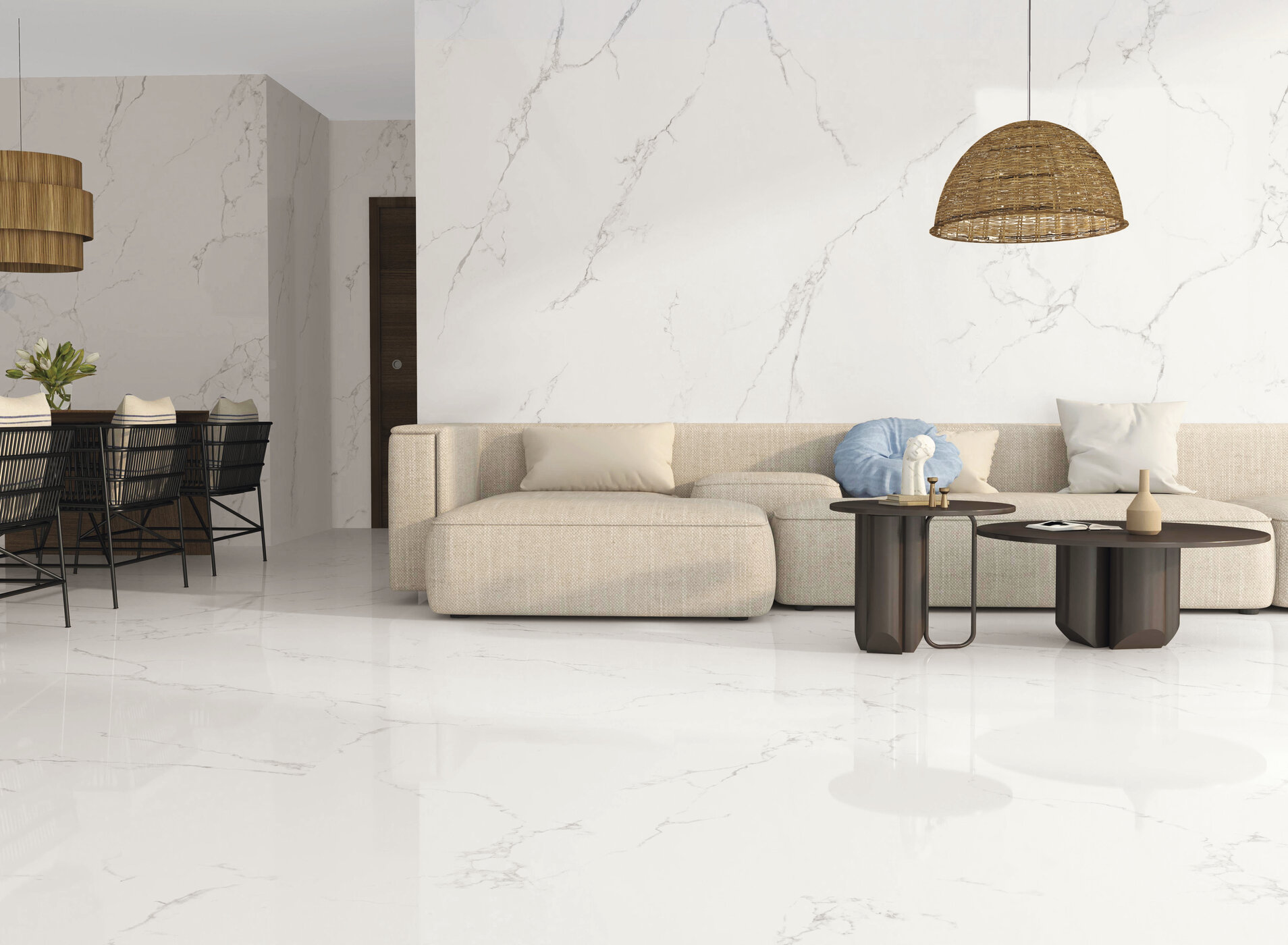 Großformatfliese AB Finezza Bianco 120x260cm 6 mm oder 7 mm