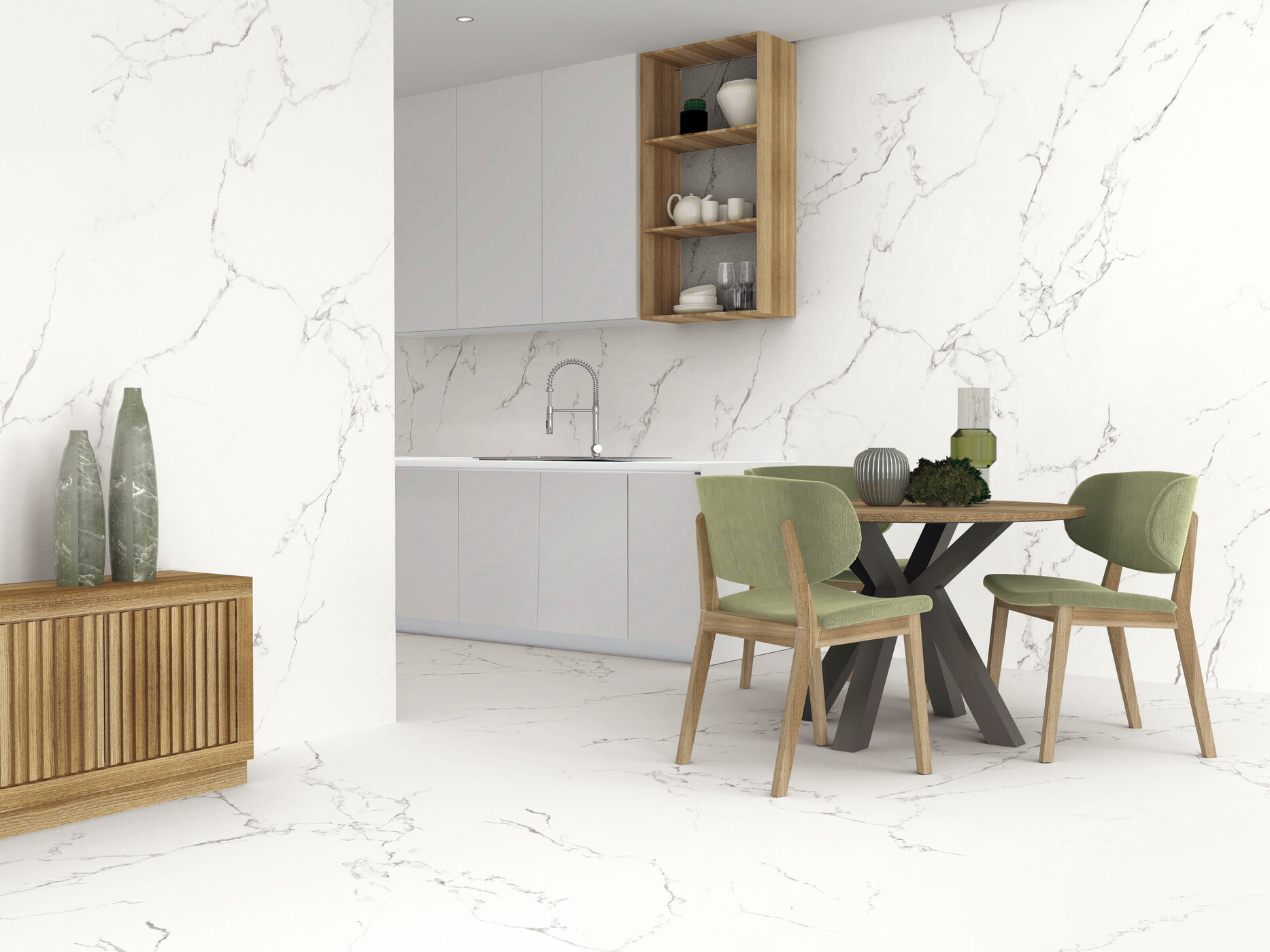 Großformatfliese AB Finezza Bianco 120x260cm 6 mm oder 7 mm