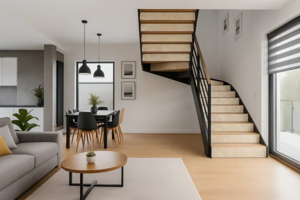 Halbgewendelte Treppe nach Maß aus Keramik Franko – individuell geplant und gefertigt