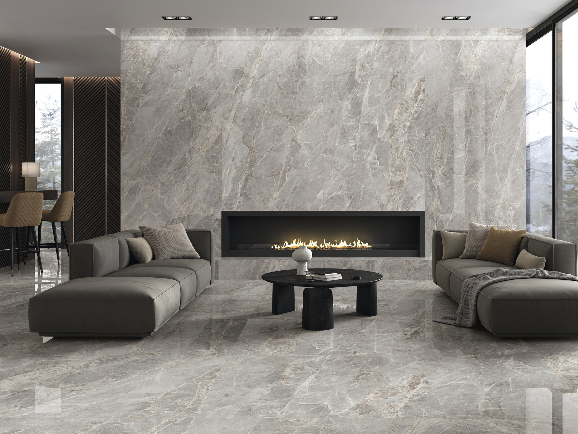 Großformatfliese AB Majestic Grey 120x280cm 6 mm oder 7 mm