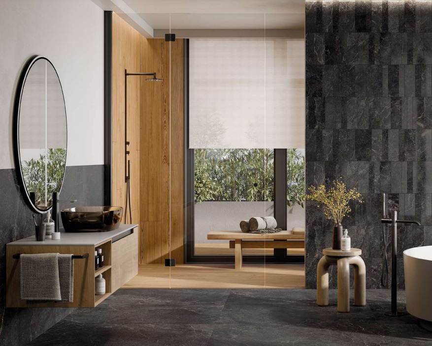 Großformatfliese Ava Noble Stone Dark 120x280cm 6 mm