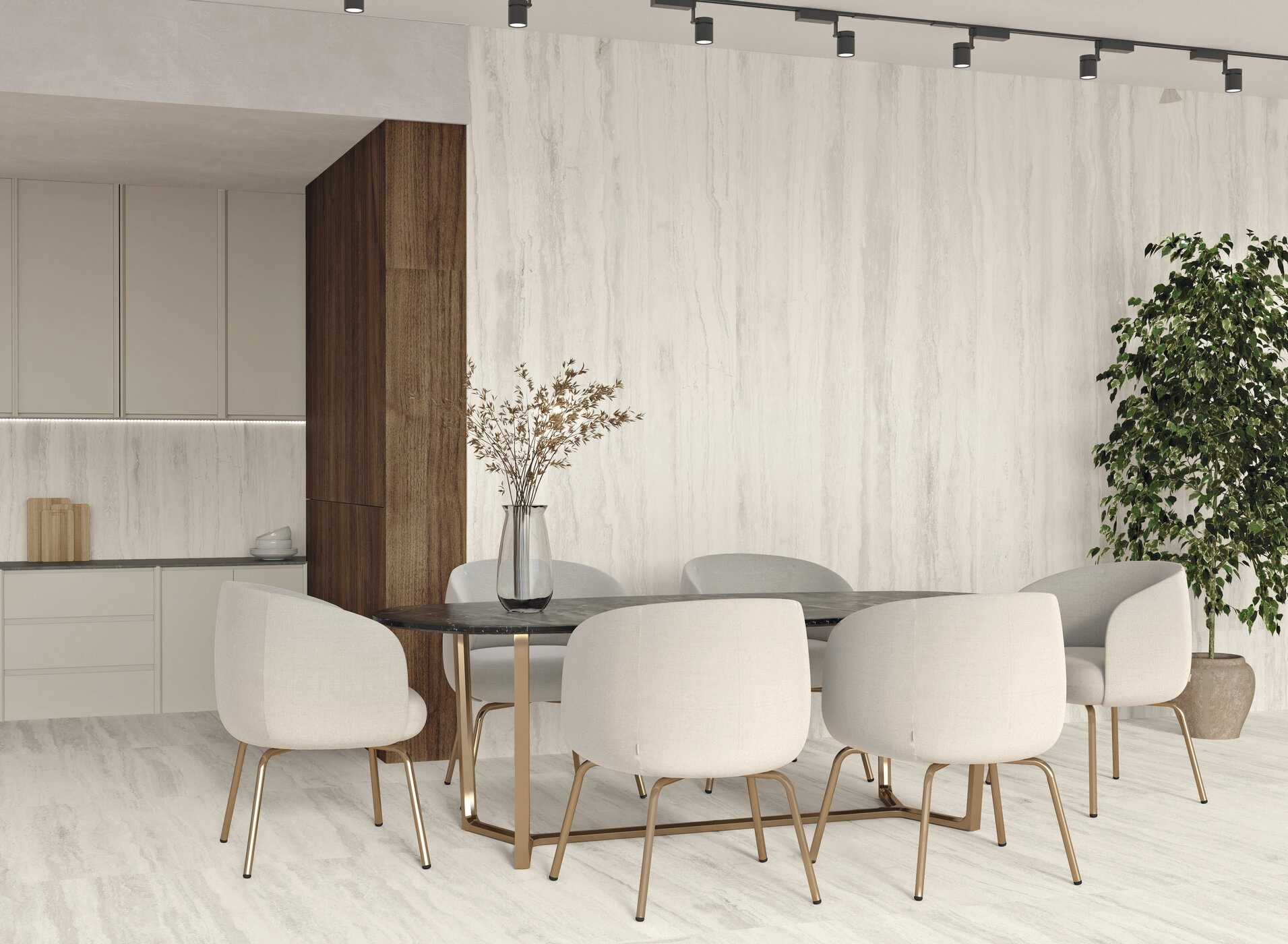 Großformatfliese AB Palatinum Bone 120x260cm 7 mm