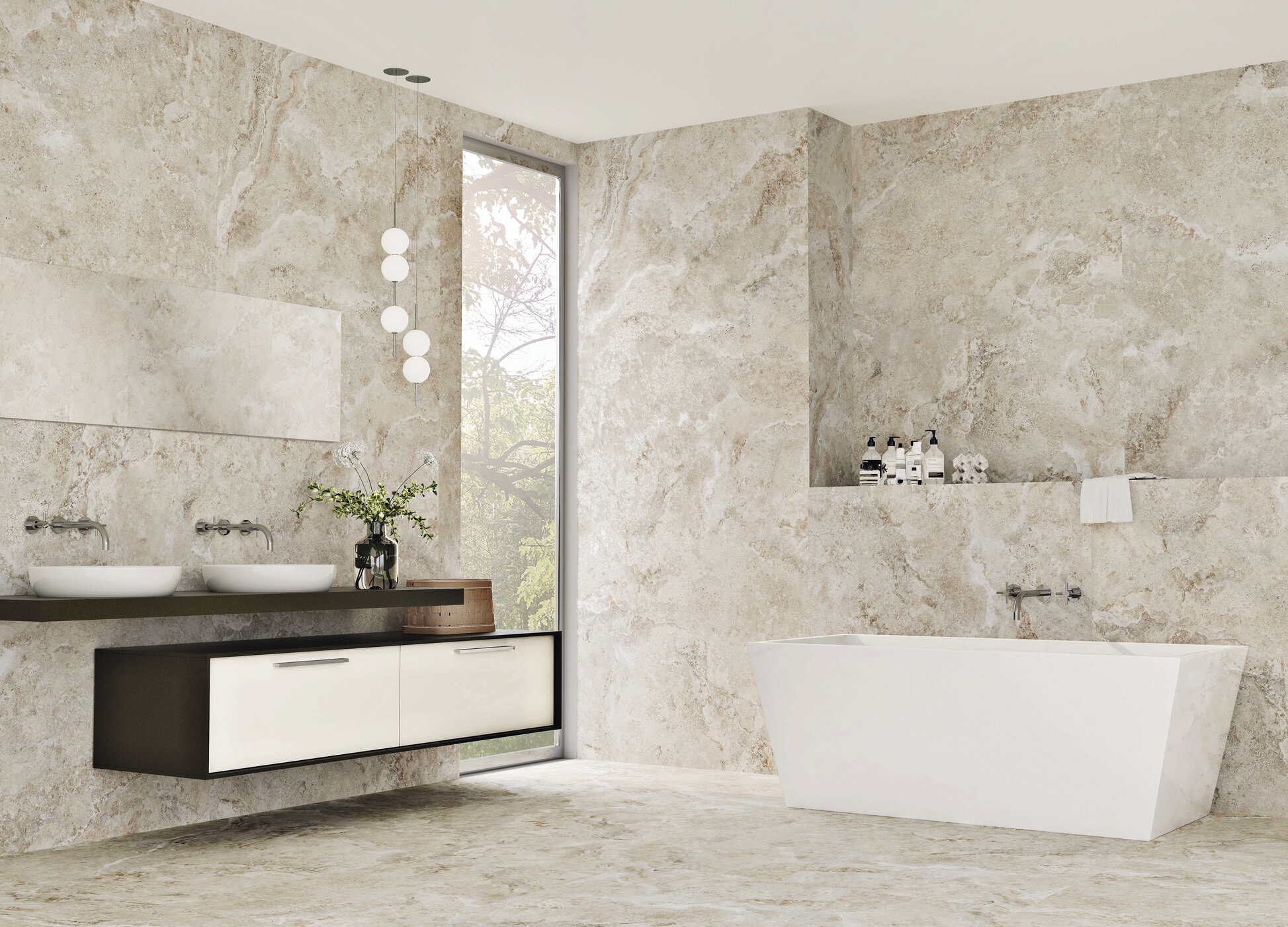 Großformatfliese AB Scabos Cream 120x280cm 6 mm