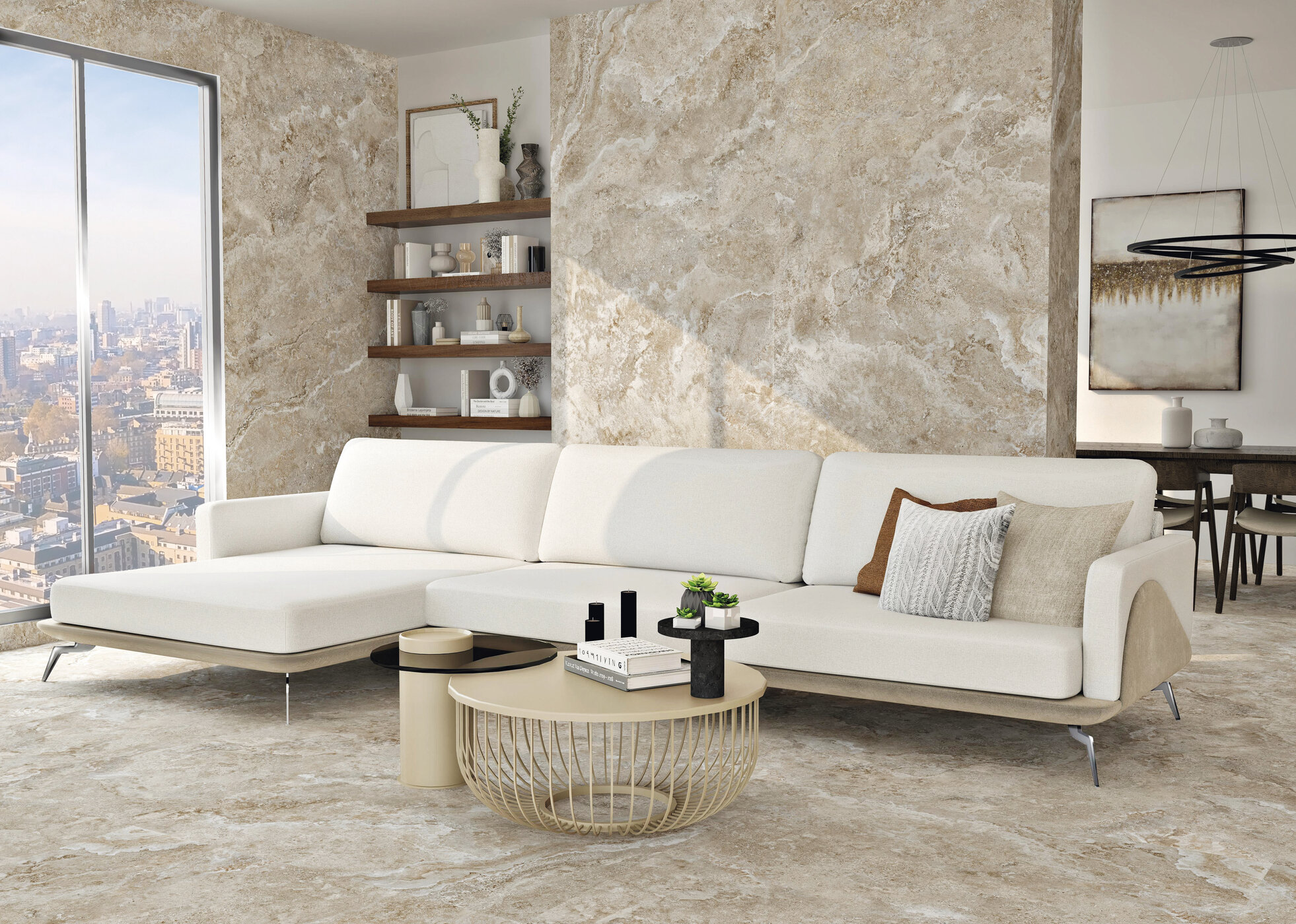 Großformatfliese AB Scabos Nut 120x280cm 6 mm