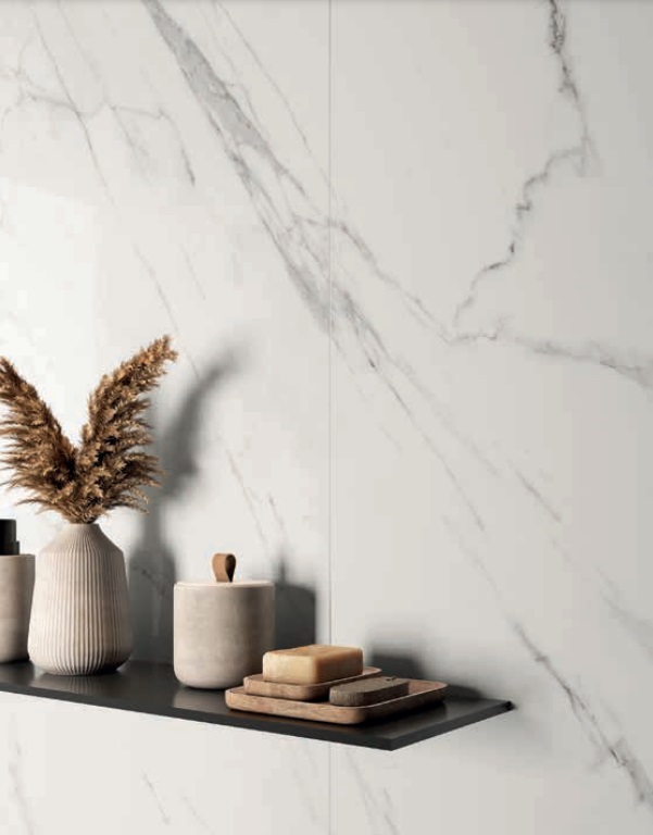 Großformatfliese Mirage Jewels JW14 Statuario Venato 120x278cm oder 160x320 cm 6 mm