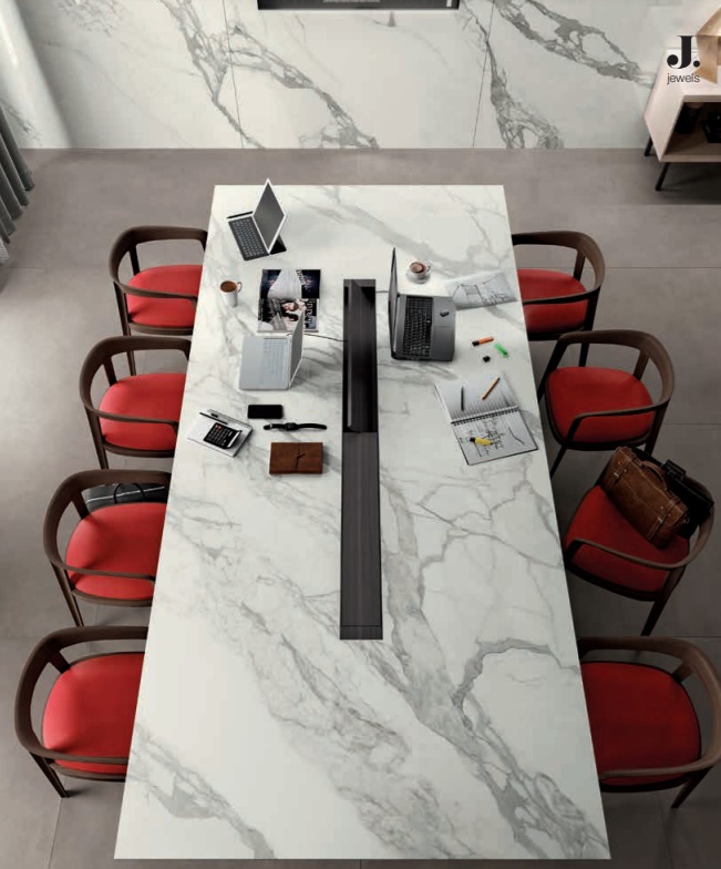 Großformatfliese Mirage Jewels JW12 Statuario Lunensis 120x278cm 6 mm