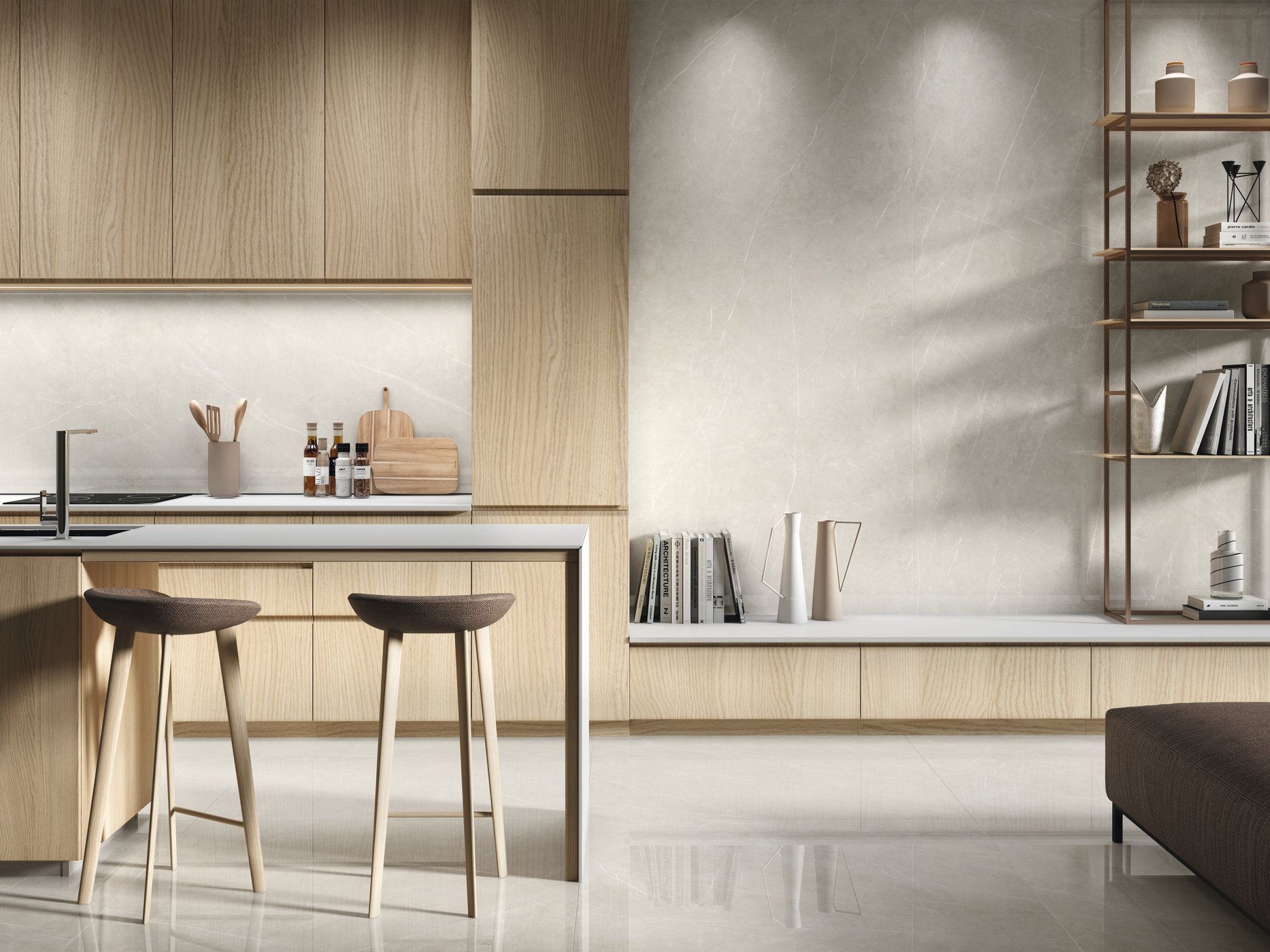 Großformatfliese AB Tessino Ivory 120x260cm 6 mm oder 7 mm