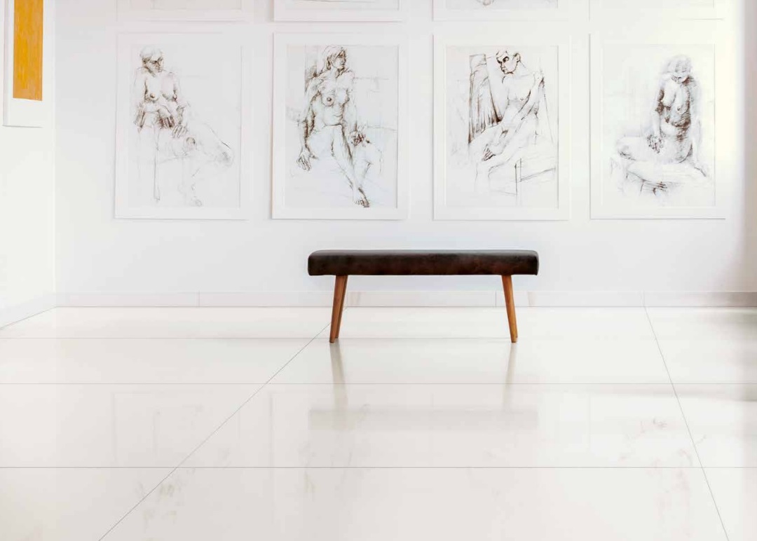 Großformatfliese Rondine Tinte Unite White 120x280cm 6 mm
