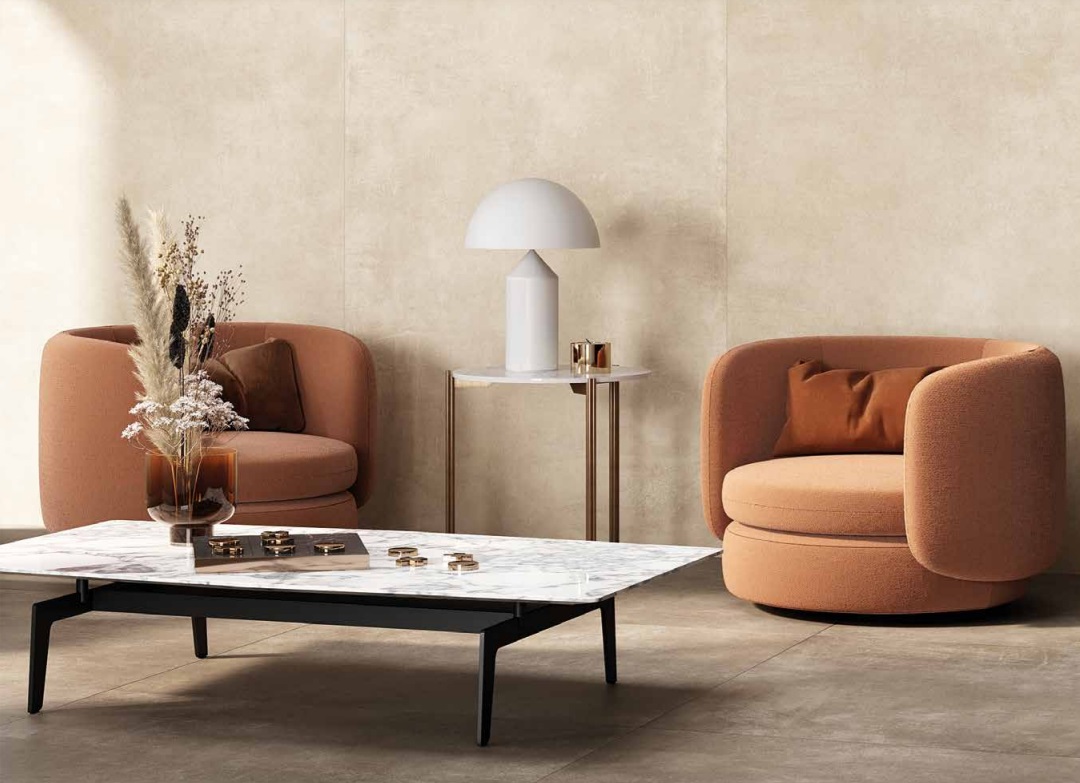 Großformatfliese Rondine Volcano Taupe 120x280cm 6 mm