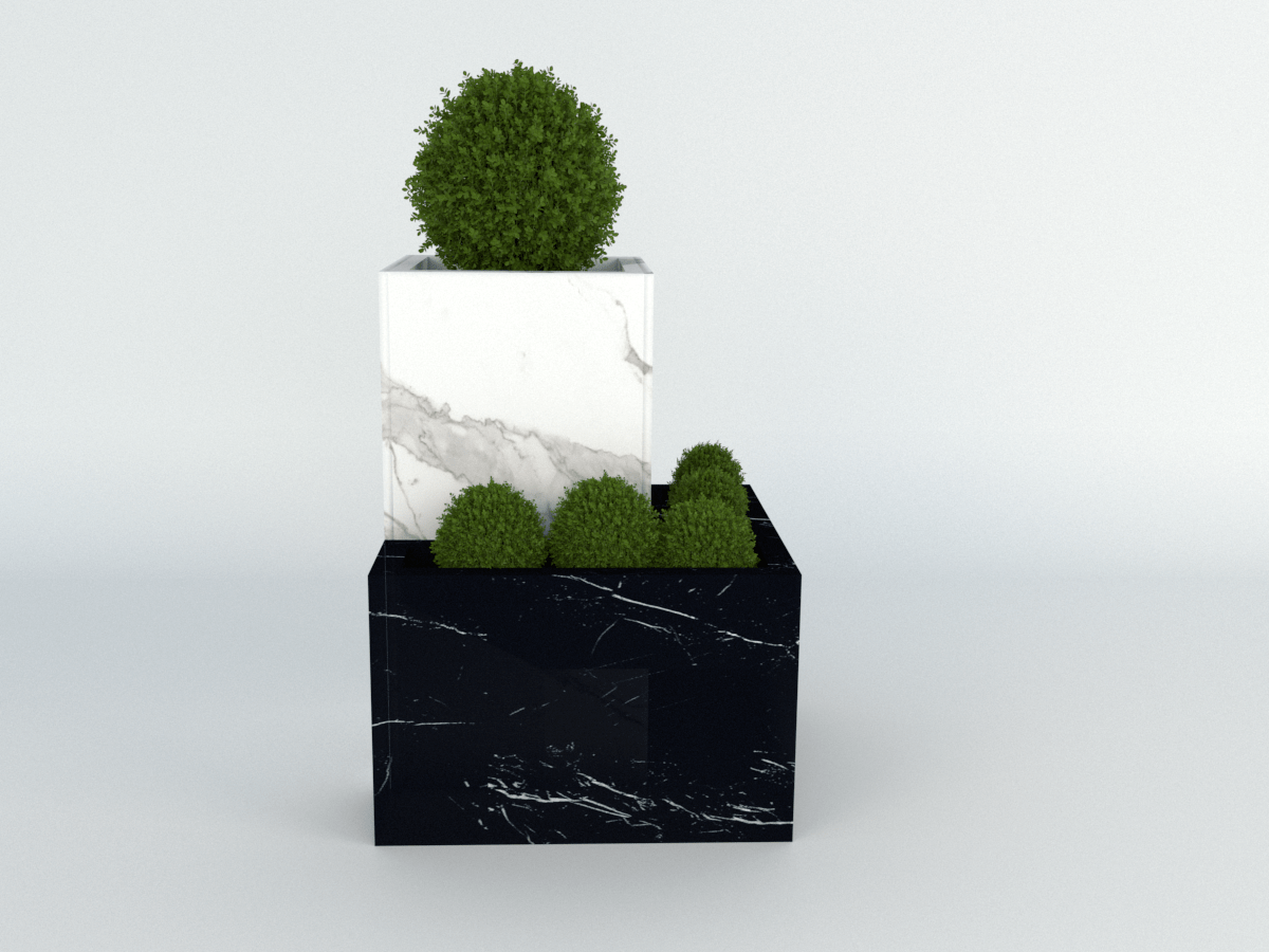 Diebstahlschutz Wallbox oder Ladeziegel verschließen als Blumentopf 40x40x80cm mit Eckkübel