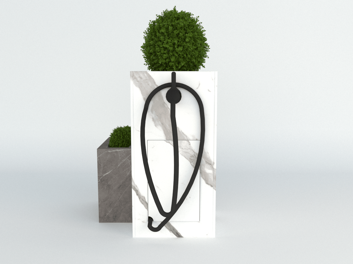 Diebstahlschutz Wallbox oder Ladeziegel verschließen als Blumentopf 40x40x80cm mit Eckkübel