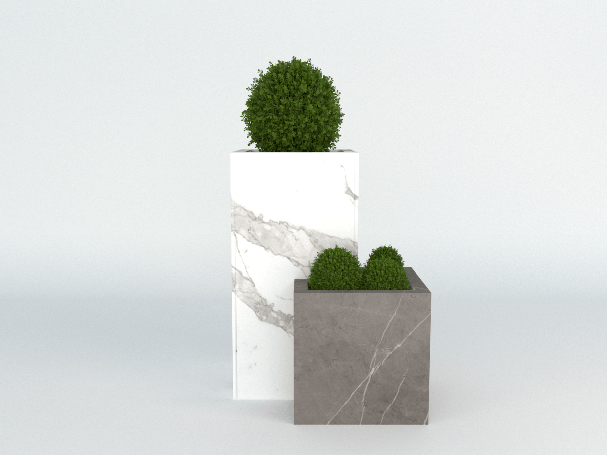 Diebstahlschutz Wallbox oder Ladeziegel verschließen als Blumentopf 40x40x80cm mit Eckkübel