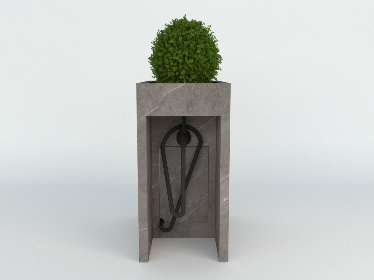 Diebstahlschutz Wallbox oder Ladeziegel verschließen als Blumentopf EVSE 70x40x80cm