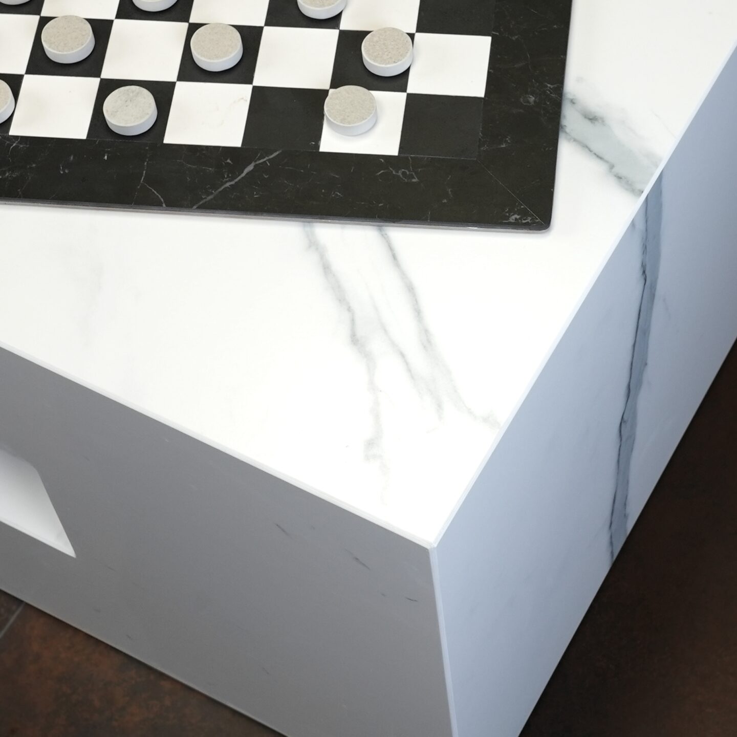 Tisch Franko Pelosa aus Franko Keramik Statuario Altissimo 92×92
