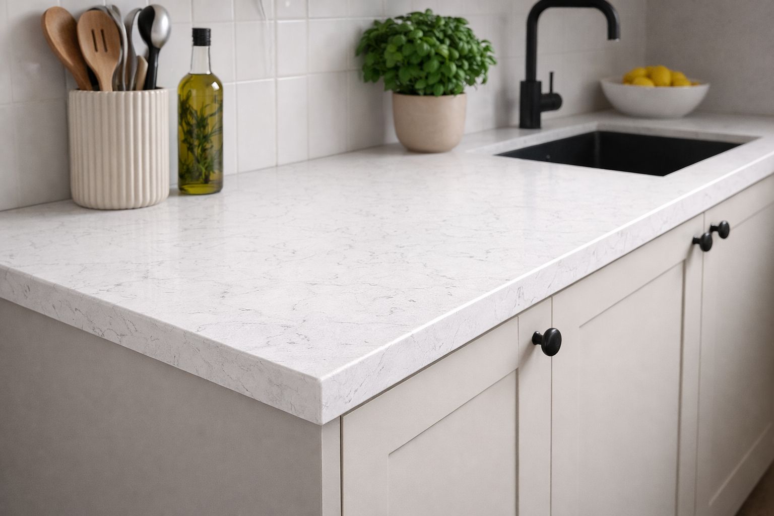 Konglomerate F-Quartz Bianco Carrara Gioia für die Arbeitsplatte