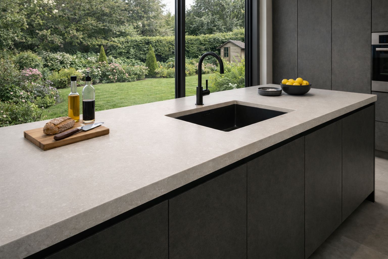 Konglomerate F-Quartz Silver Mist für die Arbeitsplatte