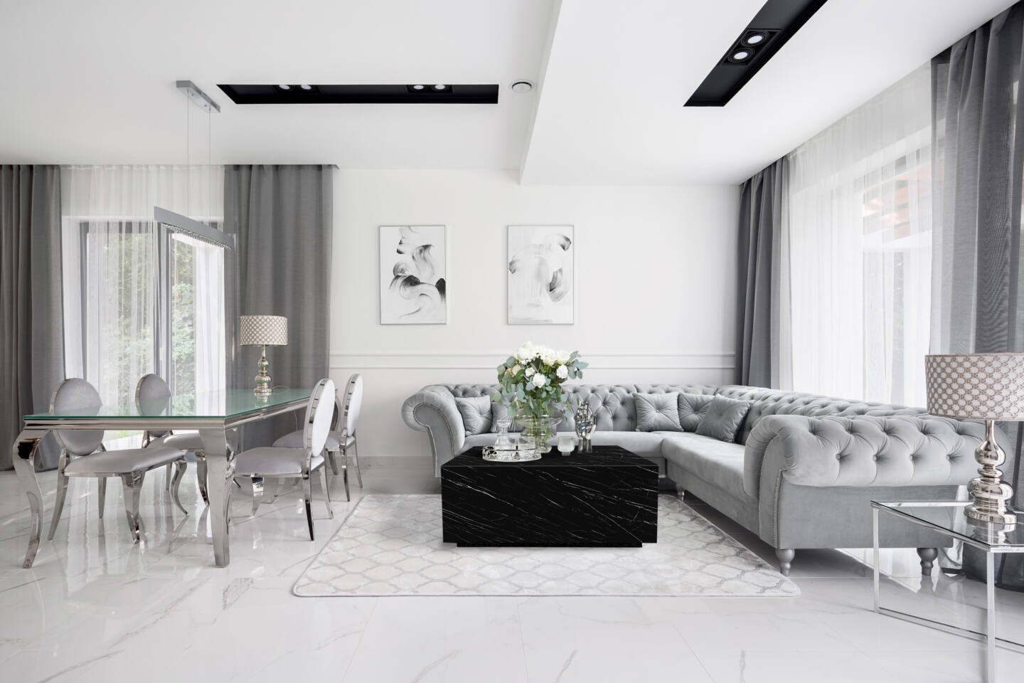 Tisch Franko Neyo aus Franko Keramik Nero Marquina 90×90